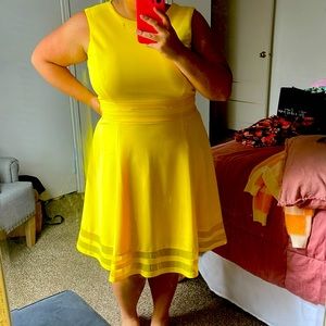 Calvin Klein Yellow Size 14 Dress Perfect Condition